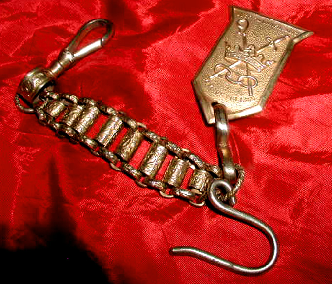 GOLDEN CREST Antique ODD FELLOWS Sword CHAIN 1890s Patriarchs